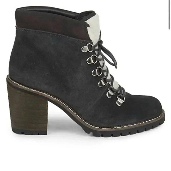 Dolce Vita Post Faux Shearling-Trim Suede Booties Size 8.5 - Picture 1 of 10